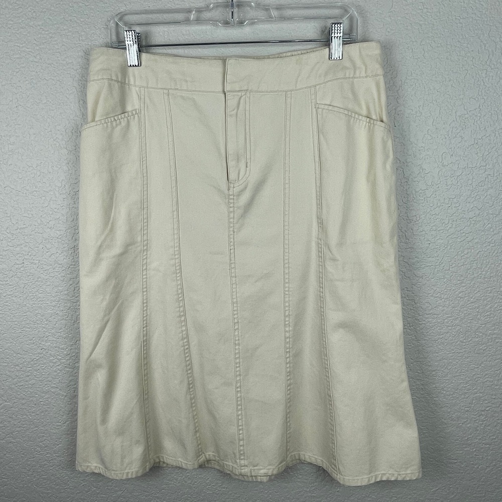 FRESH PRODUCE Skirt Medium Beige A-Line Knee Length 100% Cotton Gorpcore Hiking